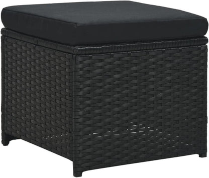 6-tlg. Garten Lounge Set Schwarz Poly Rattan wetterfest