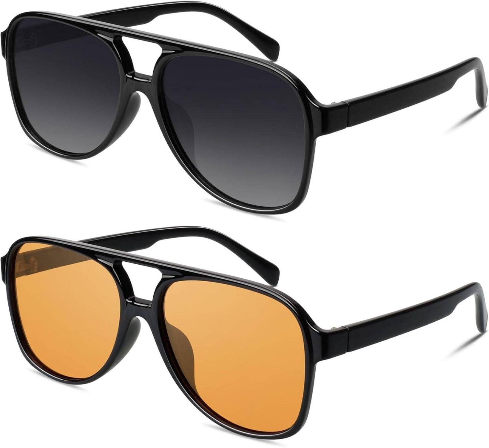 Retro Pilotenbrille Polarisiert 70s Sonnenbrille UV400 Damen Herren