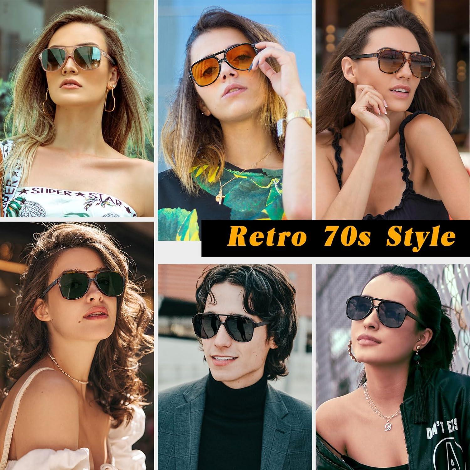 GQUEEN Retro Pilotenbrille Polarisiert UV400 in Geschenkbox