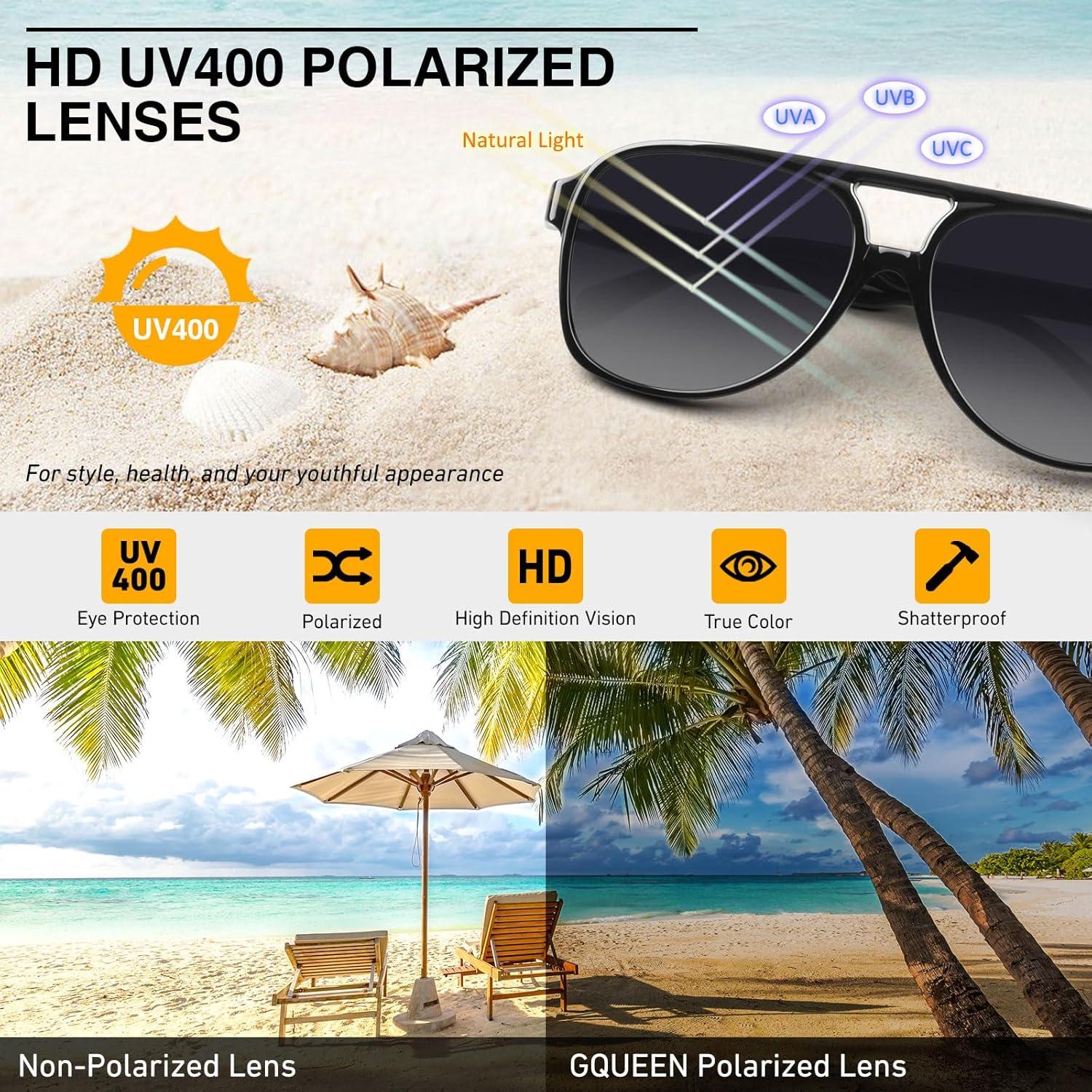 Retro Pilotenbrille Polarisiert UV400 GQUEEN Sonnenbrille