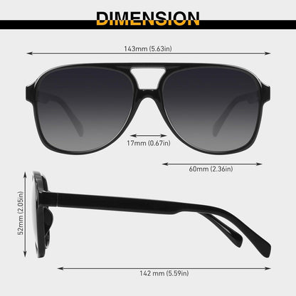 Retro Pilotenbrille Polarisiert UV400 Sonnenbrille Herren Damen 70s