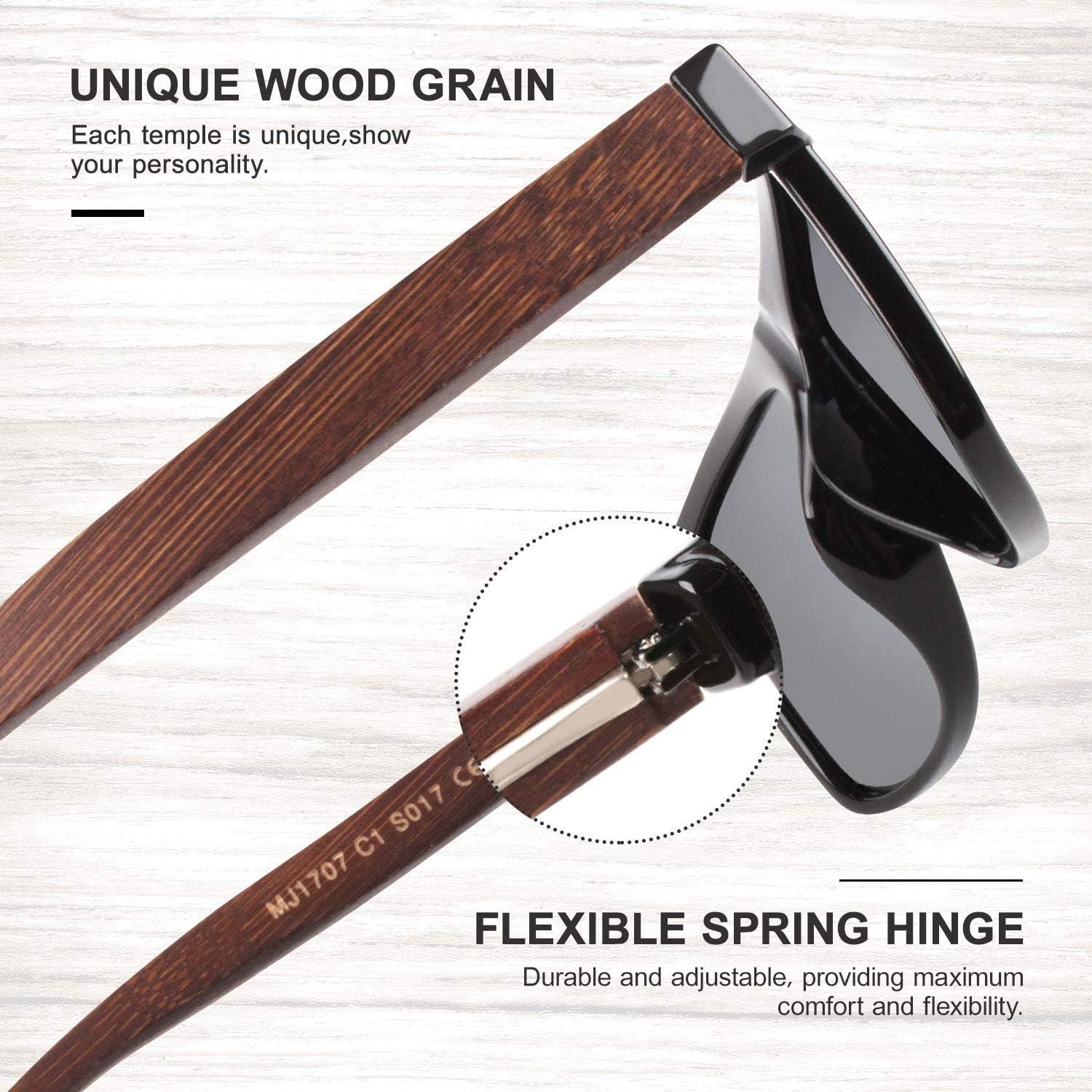 Polarisierte Sonnenbrille Holz Retro UV400 Handgefertigt