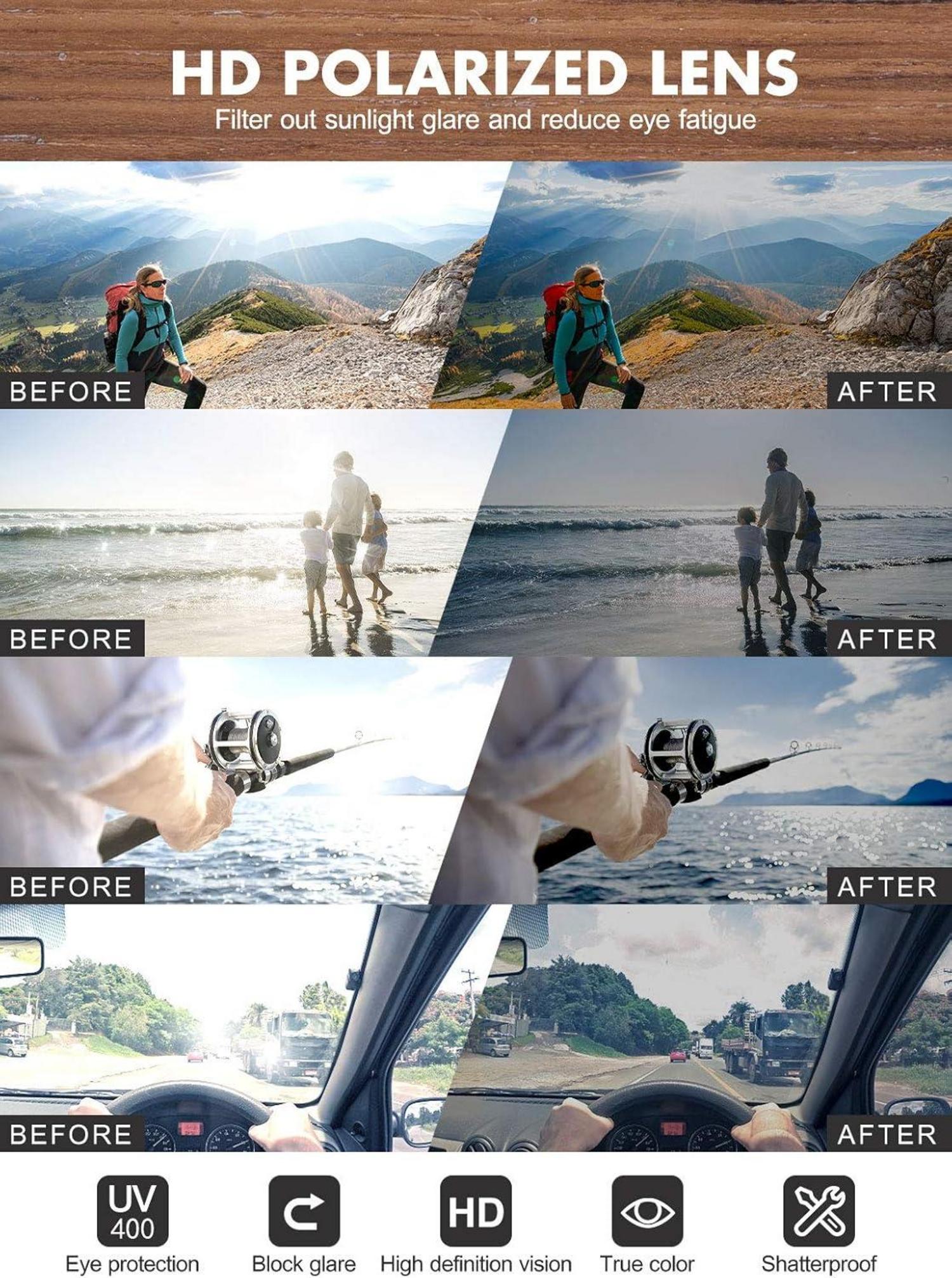 Sonnenbrille Holz Herren Damen Polarisiert Retro UV400 Handgefertigt