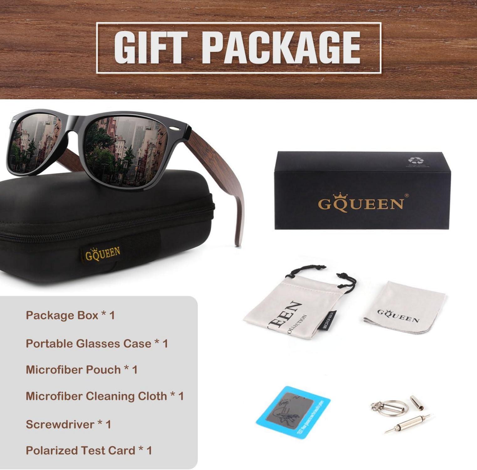 Sonnenbrille Holz Herren Damen Polarisierte Retro UV400 Walnussbügel