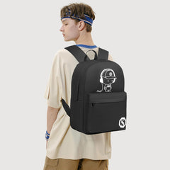 Lässiger Schulrucksack für Schule, Reisen, Uni - Schwarz