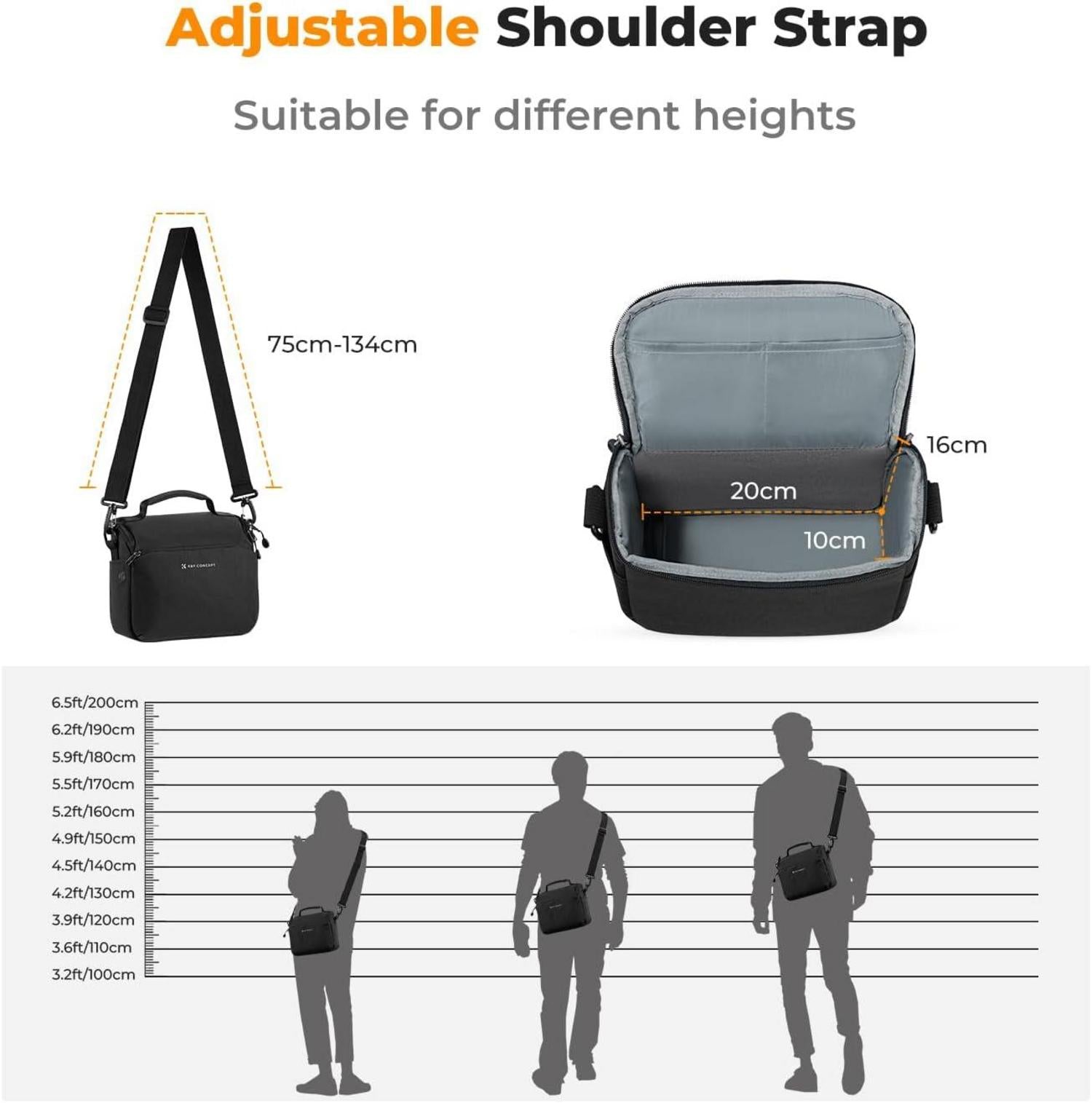 Kamera-Rucksack Schultertasche SLR Umhängetasche Liner Schwarz