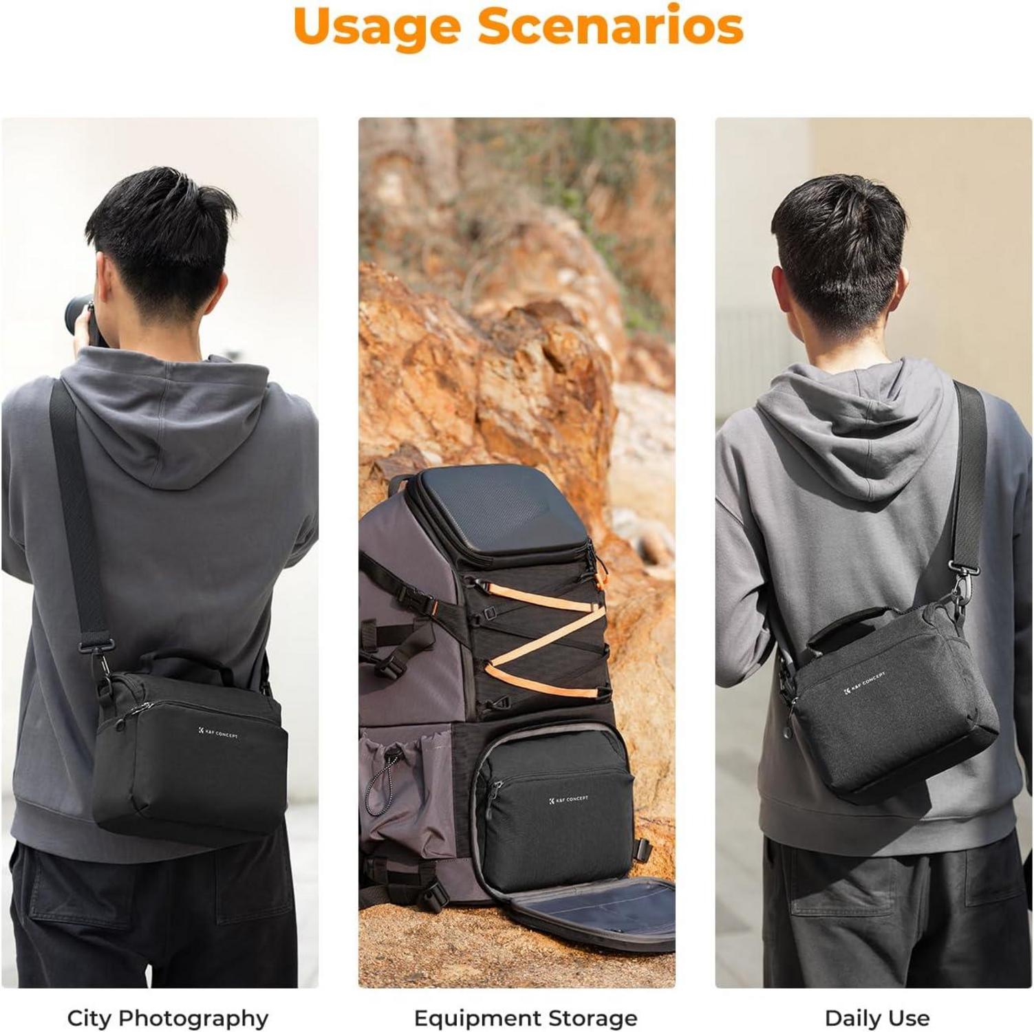 K&F Concept Kamera-Umhängetasche für SLR Fotografen Schwarz