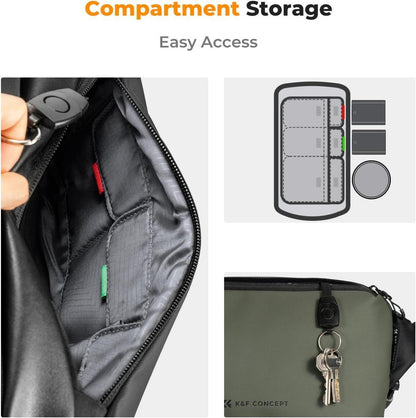 K&F Concept Kamera-Rucksack Schultertasche quadratische Tasche Canon Nikon Sony DJI Mavic Drohnen-Rucksack Grün Schwarz