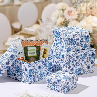 Aufbewahrungsbox Weihnachten Geschenkbox Pappschachteln 4er Set Blau