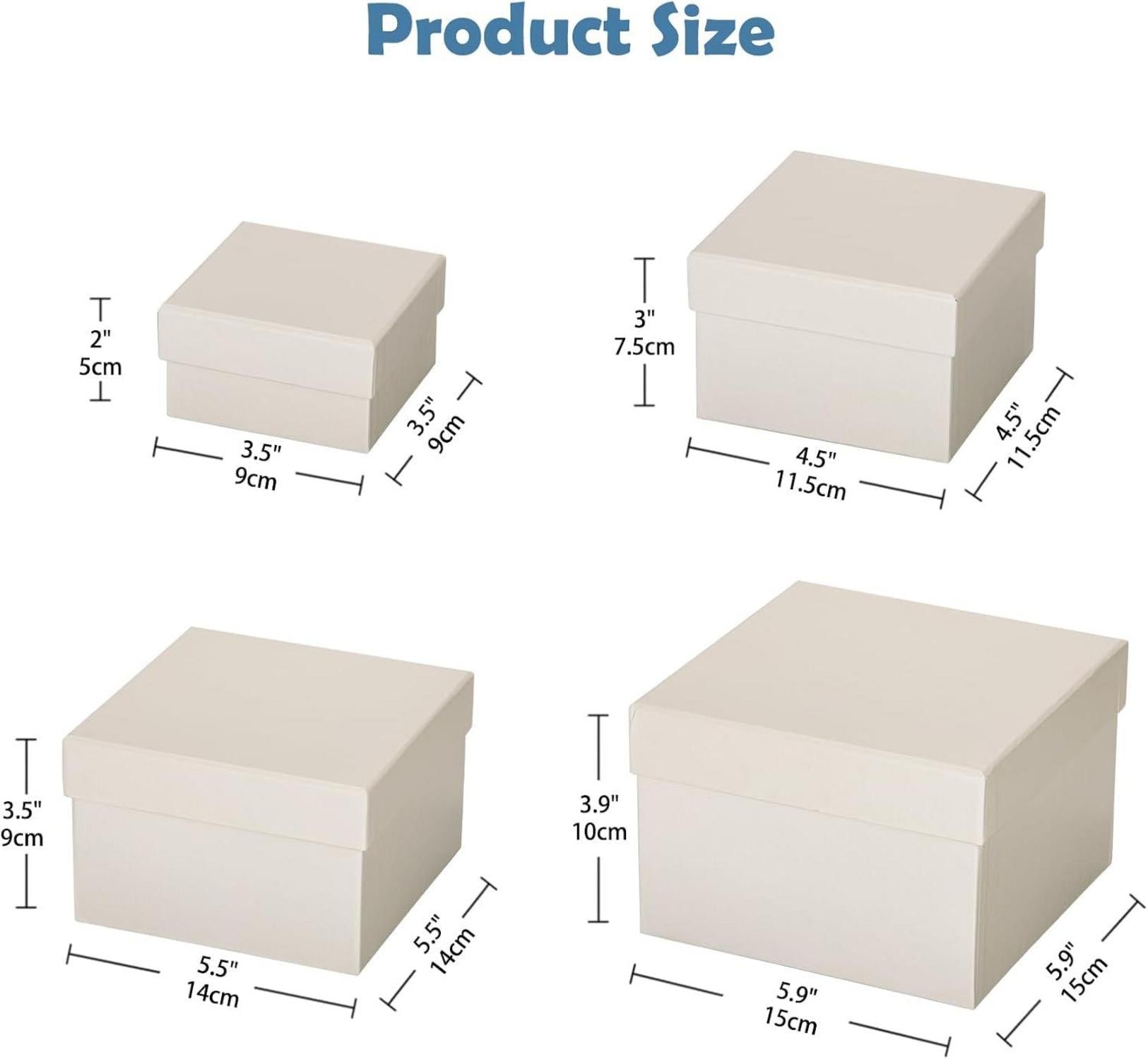 Rechteckige Weihnachts-Geschenkboxen Orange, 4er Set