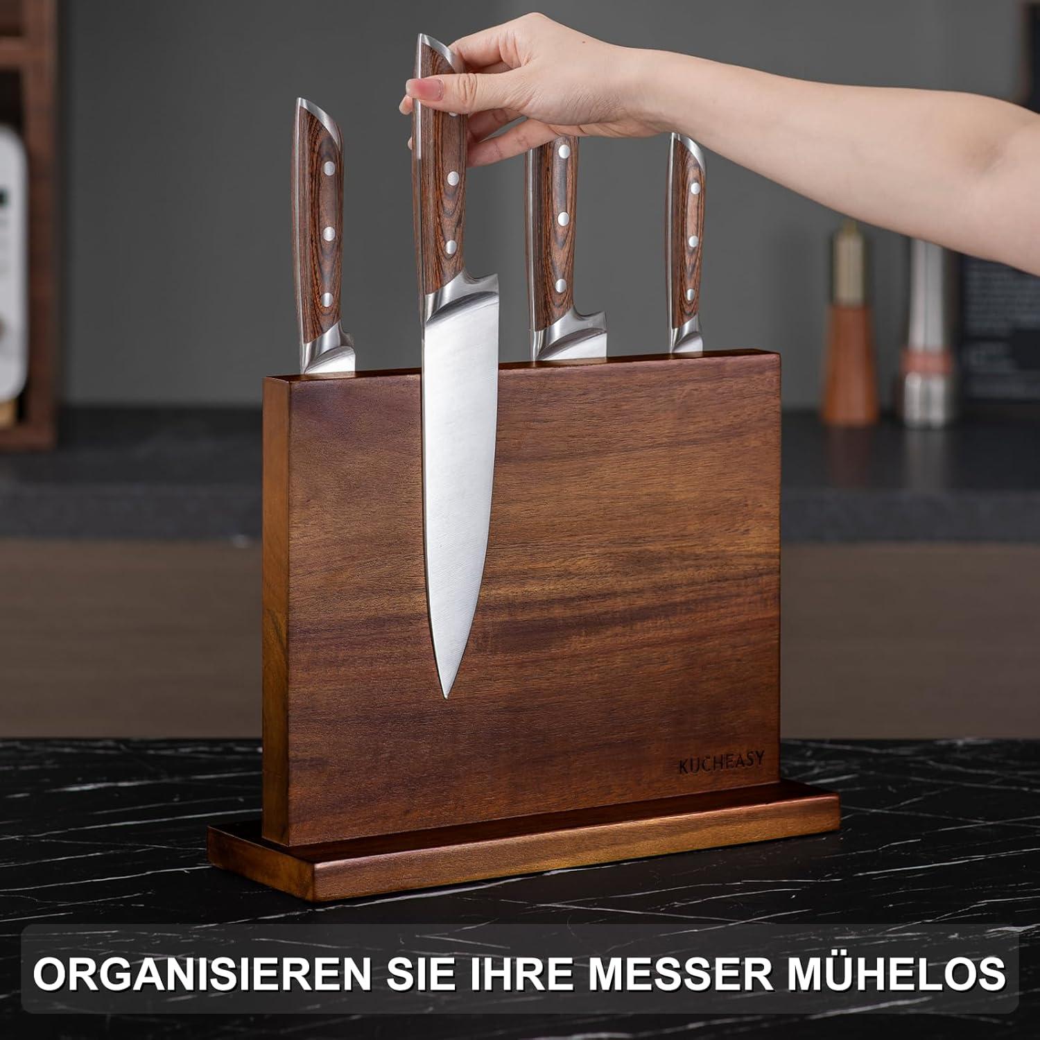 Messerblock Magnetisch Holz Messerhalter für Küche