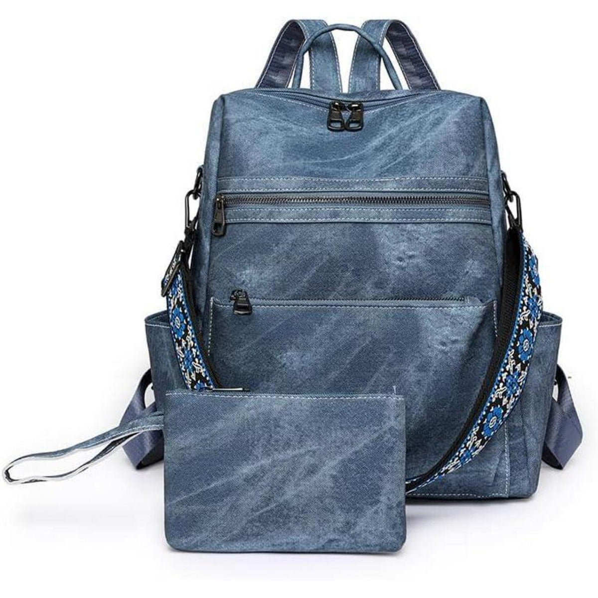 Wandelbarer Damen Rucksack Blau | Wasserfest & Diebstahlsicher