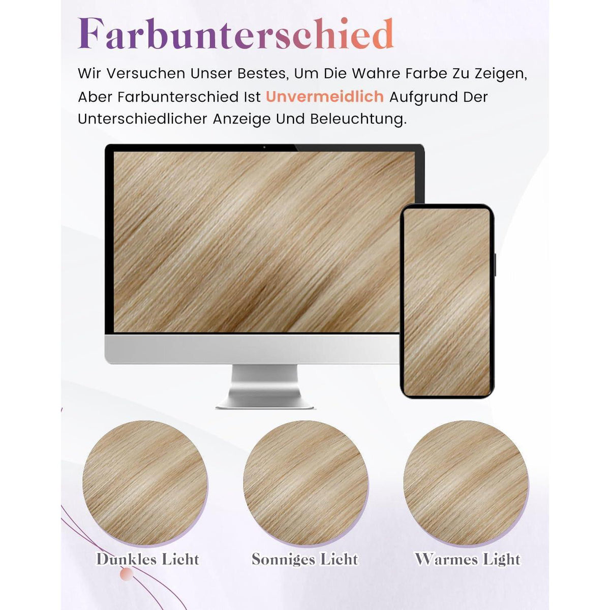 Echthaar Zopf Extension Braun Blond Highlights 40cm