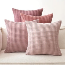Kordsamt Dekokissenbezug 4er Set Granulat Sofakissen 40x40 cm Rosa