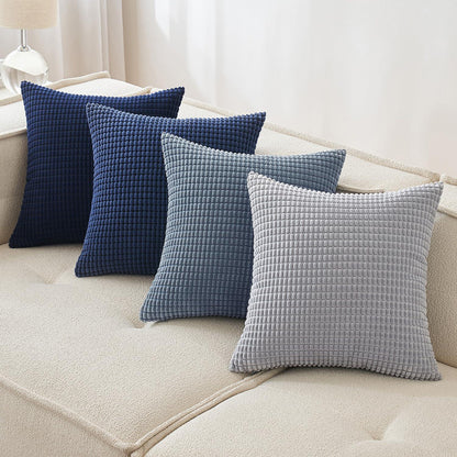 Kordsamt Kissenbezug Set 4er Granulat Sofakissen Deko 45x45cm