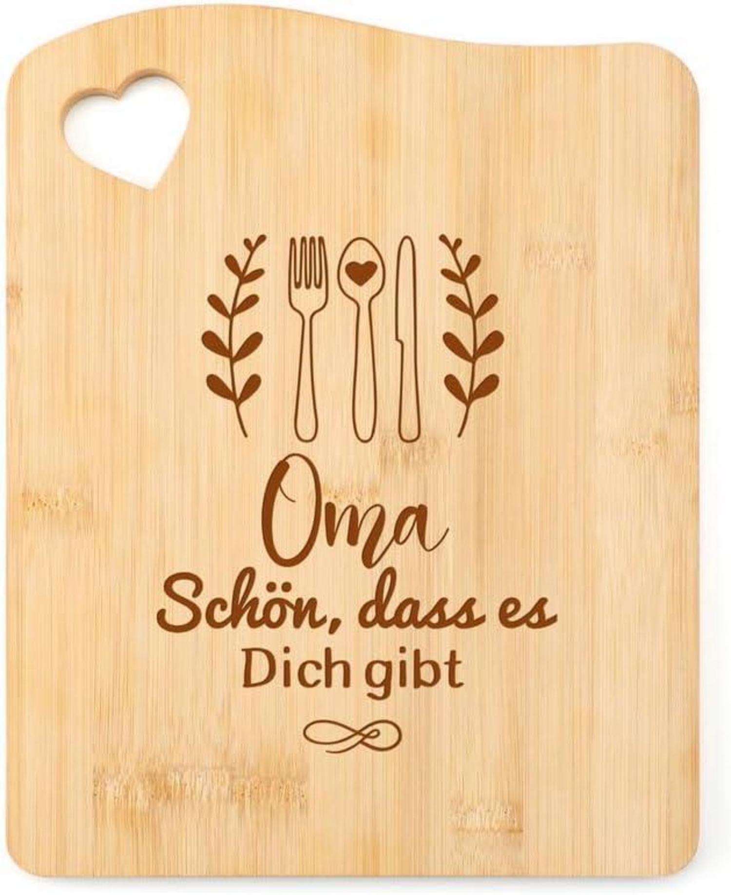 Bambus Schneidebrett Geschenk für Oma Weihnachten Muttertag 27x21cm