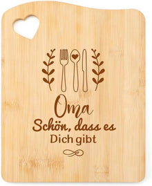 Bambus Schneidebrett Geschenk für Oma Weihnachten Muttertag 27x21cm