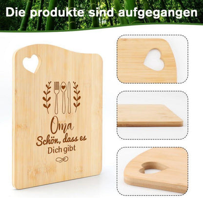Oma Geschenk Bambus Schneidebrett Weihnachten Muttertag 27x21 cm