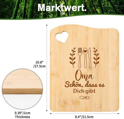 Oma Geschenk Bambus Schneidebrett Weihnachten Geburtstag 27x21cm