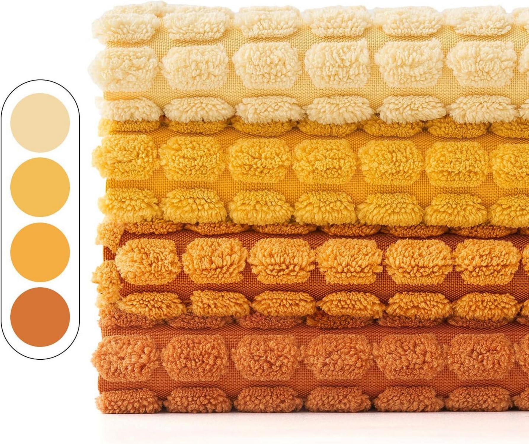 Dekorative Kissenbezüge Set aus Kordsamt Orange 45x45cm 4er Pack