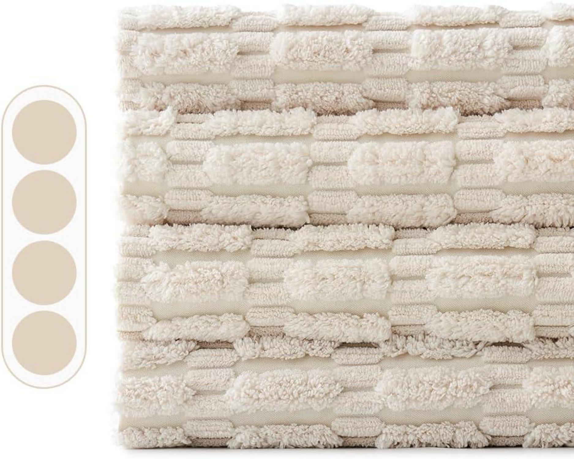 EMEMA Kordsamt Kissenbezüge 4er Set 50x50 cm Creme