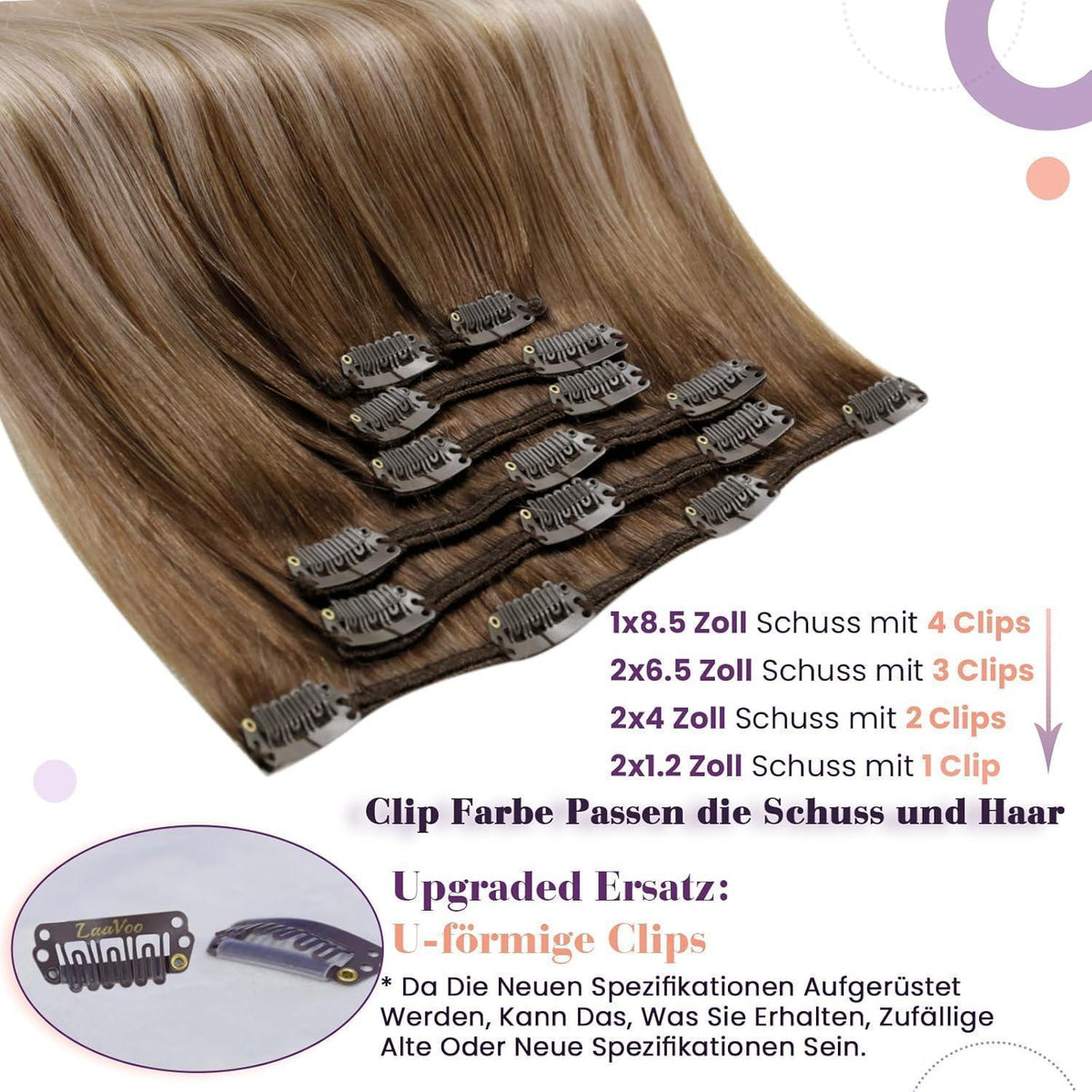 Echthaar Clip-in Extensions Blond Balayage Ombre