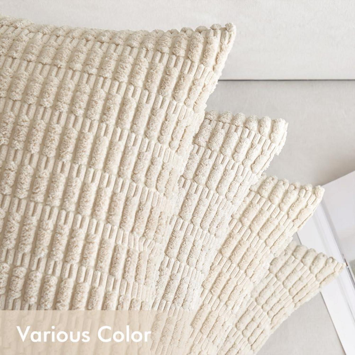 Dekorative Kordsamt Kissenbezüge 4er Set 45x45 cm Creme