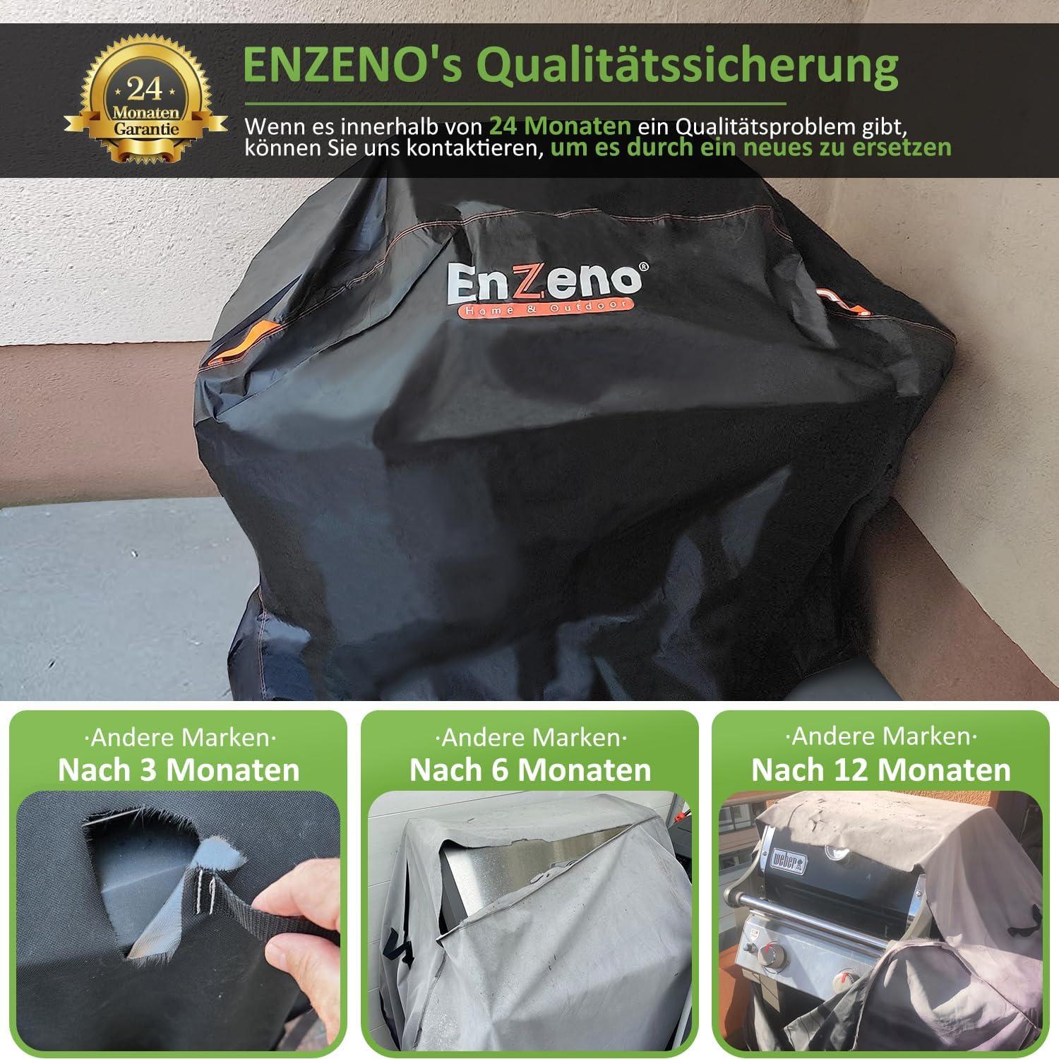 Enzeno Grillabdeckung 120x60x120cm Gasgrill Schwarz wetterfest