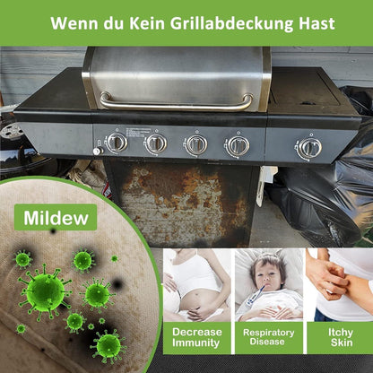 Grillabdeckung wetterfest 120x60x120cm Gasgrill schutzhülle Schwarz