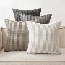Kordsamt Kissenbezug 4er Set Dekokissen 40x40 cm Grau