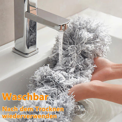 Staubwedel Teleskop ausziehbar 2,45m Grau - Waschbar Biegbar - für hohe Decken Deckenventilator Spinnweben