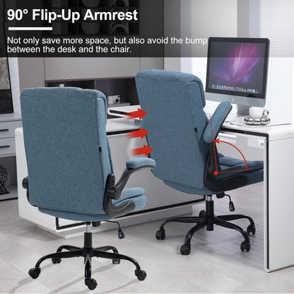 Ergonomischer Bürostuhl 150KG Belastbarkeit Stoff Armlehnen Schaukelfunktion
