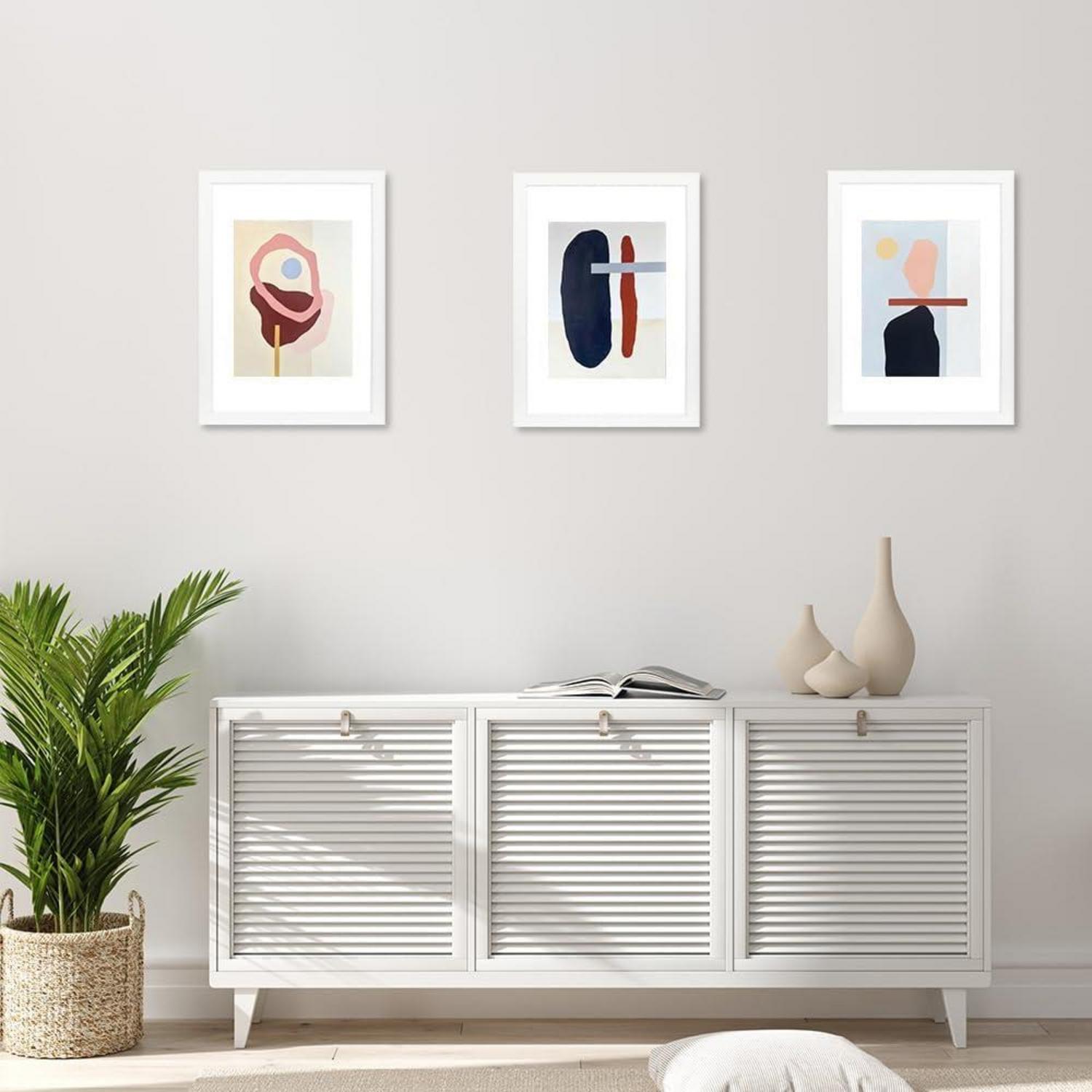 Weißer Bilderrahmen A4 3er-Set Passepartout Wandmontage