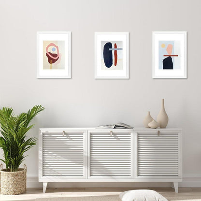 Weißer Bilderrahmen A4 3er-Set Passepartout Wandmontage