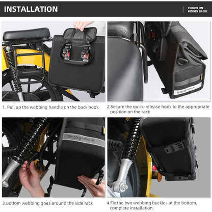 Motorrad Satteltaschen wasserdicht 13L Schnellverschluss schwarz