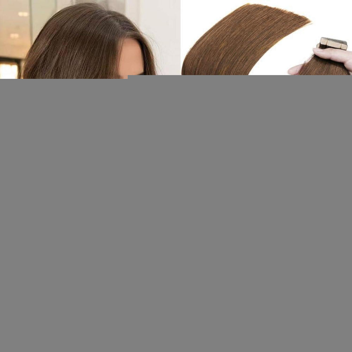 Echthaar Tape Extensions 55cm Schokoladenbraun