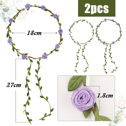 Blumenkranz Haarband Damen Mädchen Boho Hochzeit Party