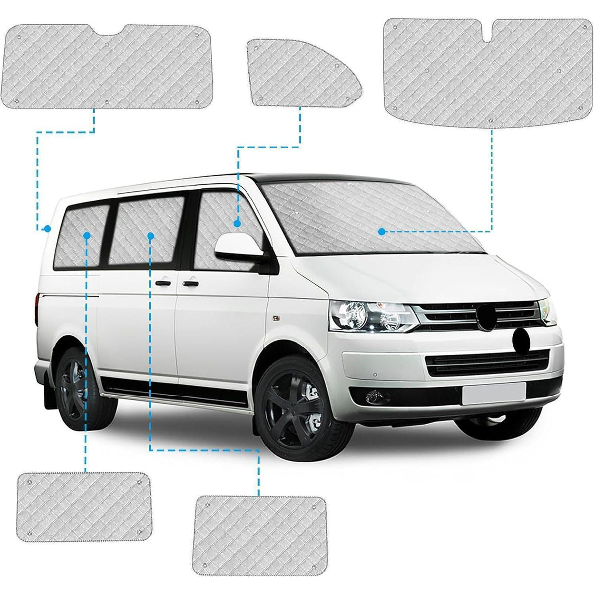 Thermomatte VW T5 T6 Innen – 8tlg. Sonnenschutz & Temperaturkontrolle