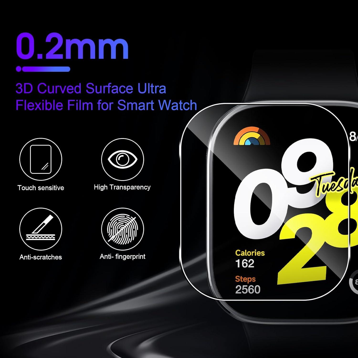 3er-Pack QULLOO Schutzfolie für Xiaomi Redmi Watch 4