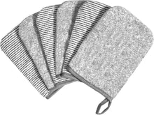 6er Set Wiederverwendbare Make-up-Entferner Handschuhe Grau 13x20cm
