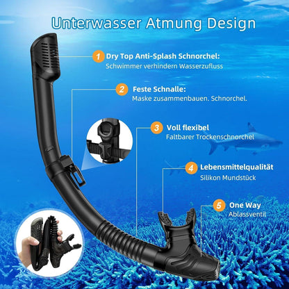 Schnorchelset Erwachsene Anti-Leck Anti-Beschlag Glaslinse