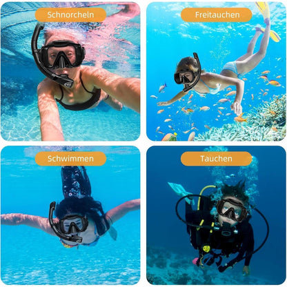 Schnorchelset Erwachsene Anti-Leck Anti-Beschlag Glaslinse