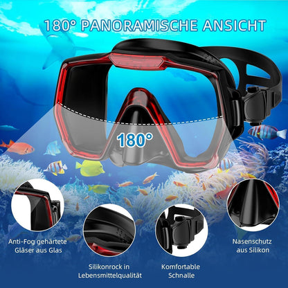 Schnorchelset Erwachsene Anti-Leck Anti-Beschlag Glaslinse