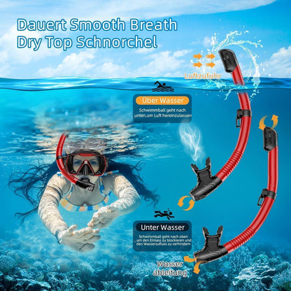 Schnorchelset Erwachsene Anti-Leck Anti-Beschlag Glaslinse