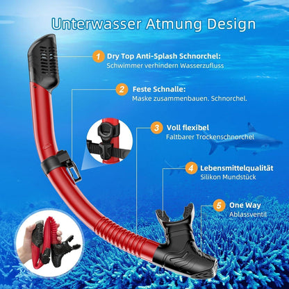 Schnorchelset Erwachsene Anti-Leck Anti-Beschlag Glaslinse