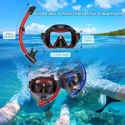 Schnorchelset Erwachsene Anti-Leck Anti-Beschlag Glaslinse