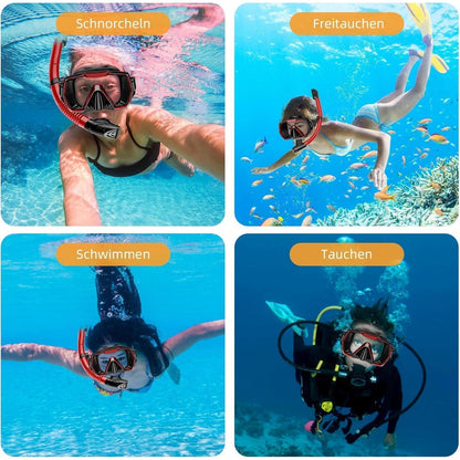 Schnorchelset Erwachsene Anti-Leck Anti-Beschlag Glaslinse