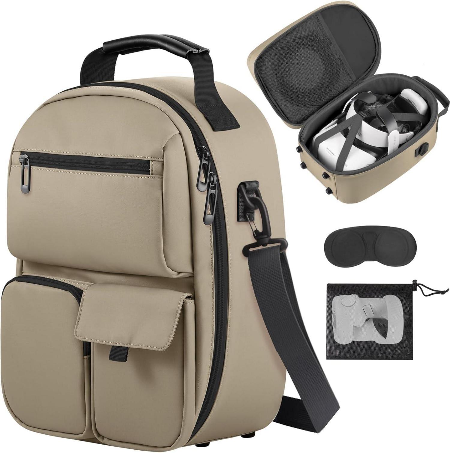 Große Tragetasche für Oculus Quest 3/2 Zubehör, Harte VR Case, Khaki