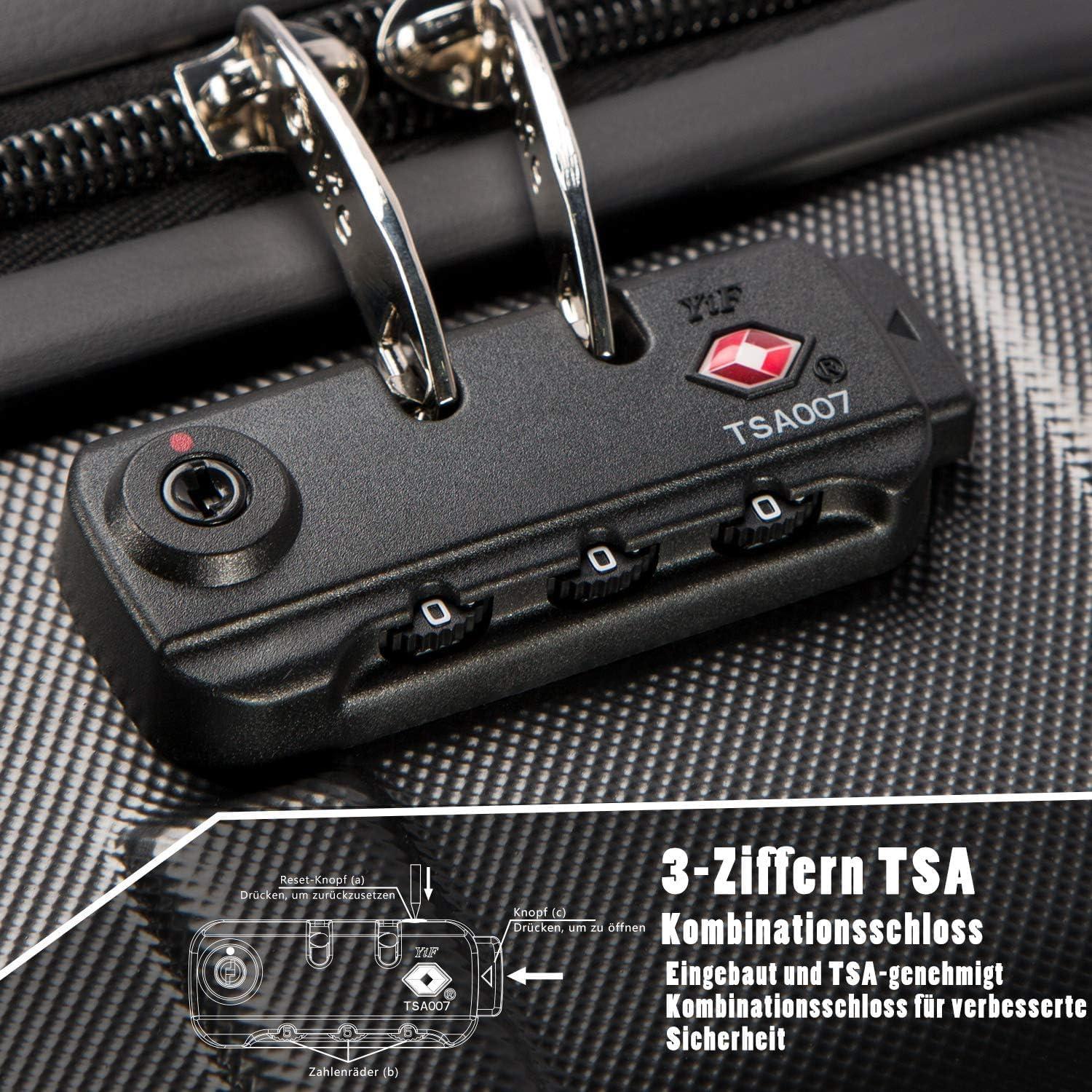 Hartschalen-Koffer Rollkoffer Set ABS TSA 4 Rollen Türkisgrün 2tlg