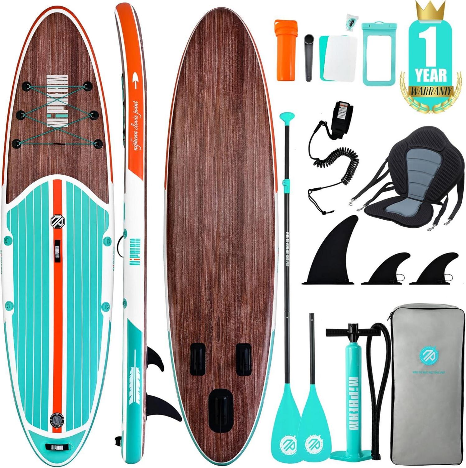 Niphean Stand up Paddle Board inkl. SUP Zubehör 320cm Wood Grain